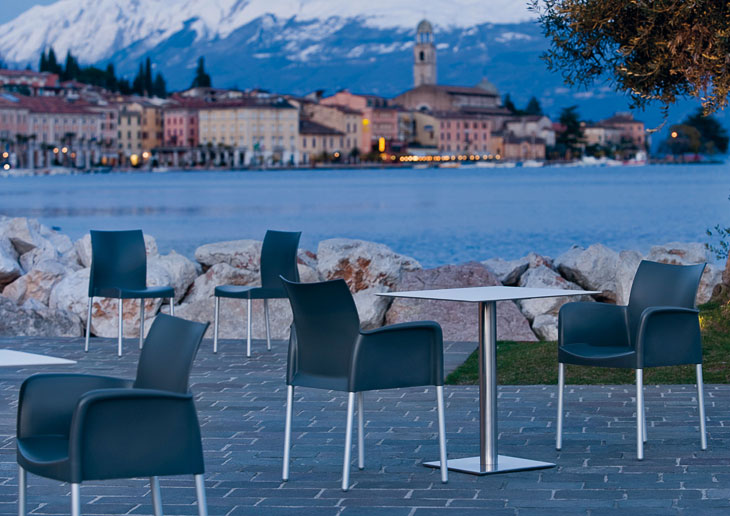 Sedia Ice/P, tavolo Inox