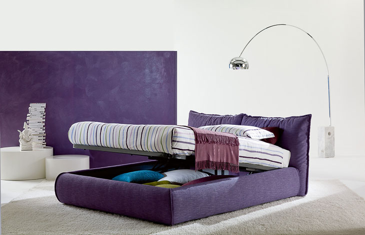 Letto moderno imbottito Giellebimod. Morbido