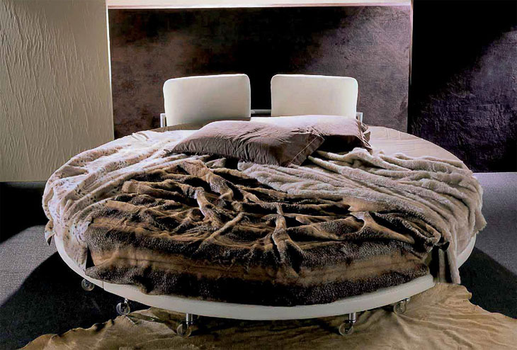 Letto tondo imbottito Giellebimod. Oliver