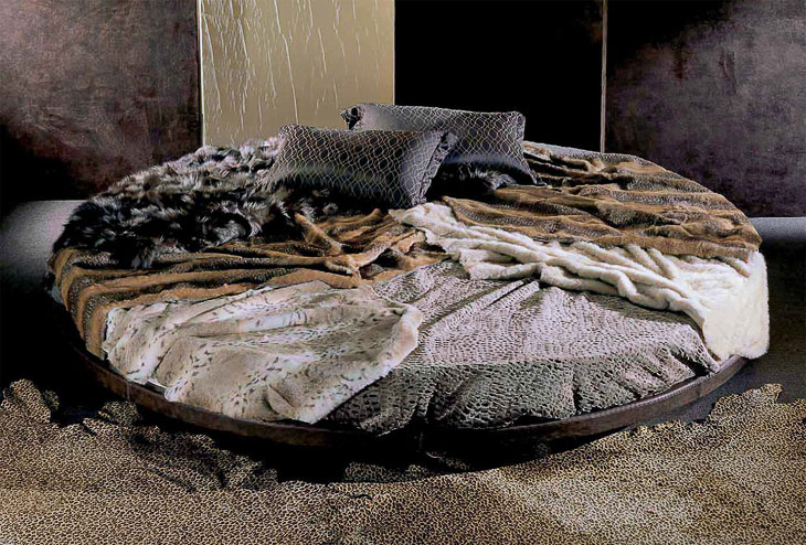Letto tondo imbottito Giellebimod. Oliver