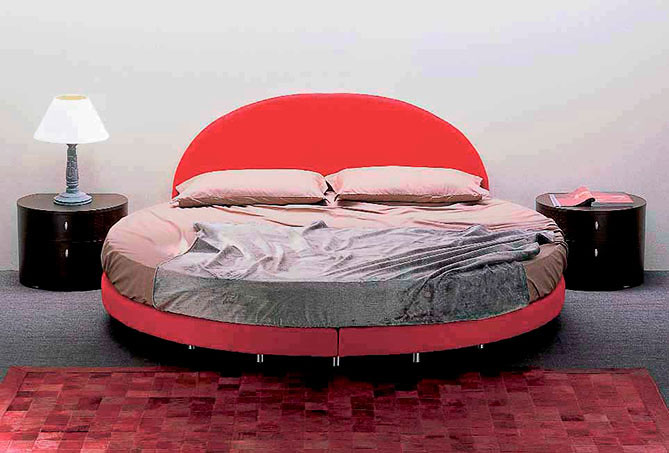 Letto tondo imbottito Giellebimod. Simon