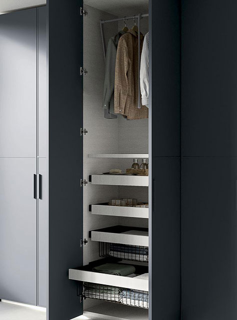 Accessori interni a scorrimento per armadio Spagnol Mod. Telaino T2 e T3