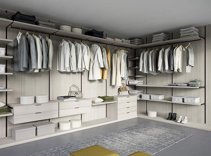 Soluzioni interne cabina armadio Spagnol Mod. Fusion