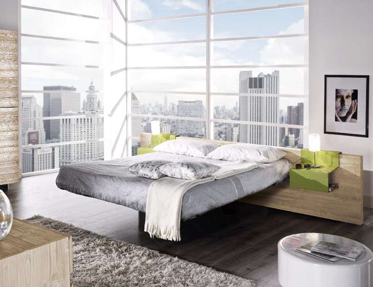 Letto sospeso in legno