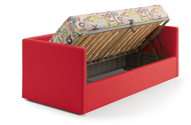 Divano letto imbottito Eolo con contenitore