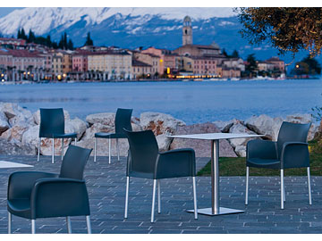 Sedia Ice/P, tavolo Inox