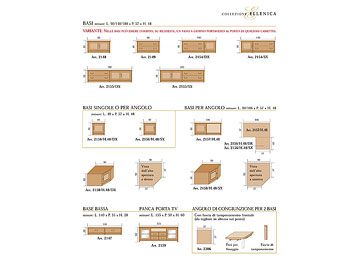 Misure elementi complonibili collezione "Ellenica"