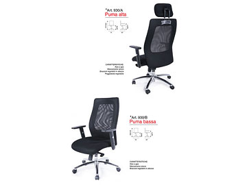 Sedia da <strong>ufficio</strong> modello Puma Alta e Puma Bassa