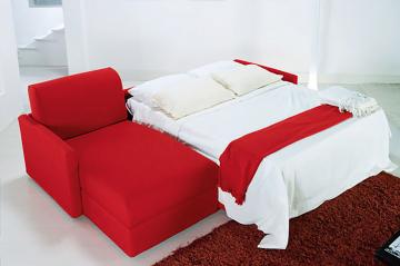Divano letto modello LIRA con penisola a contenito
