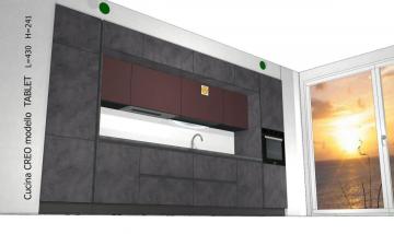 cucina Creo modello Tablet, soluzione a ponte