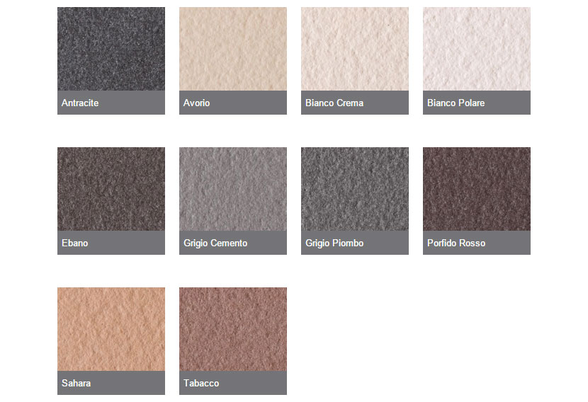 Colori finitura VESUVIO disponibili per piani Lapitec