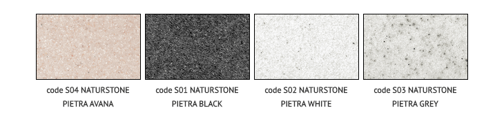Colori NATURSTONE disponibili per lavelli Plados