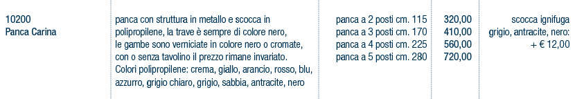 Prezzi art. 10200