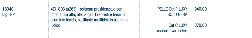 Prezzi art. 18040