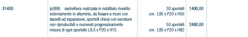 Prezzi art. 31400