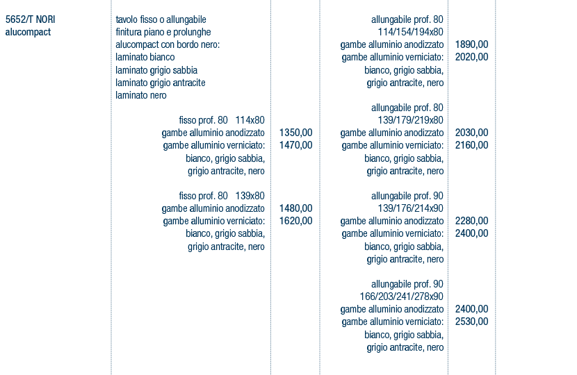 Prezzi art. 5652_t