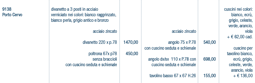 Prezzi art. 9138